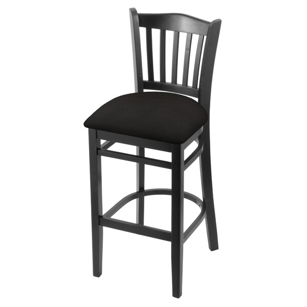 Holland Bar Stool Co 30" Bar Stool, Black Finish, Canter Espresso Seat 312030Blk003 - main